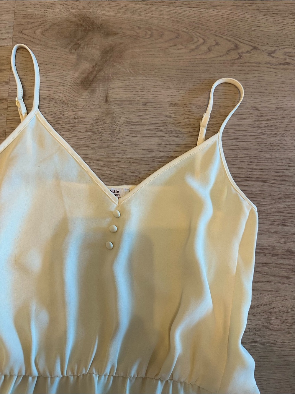 Little Moon Butter Yellow Lace-Trim Slip dress - Picture 7 of 11